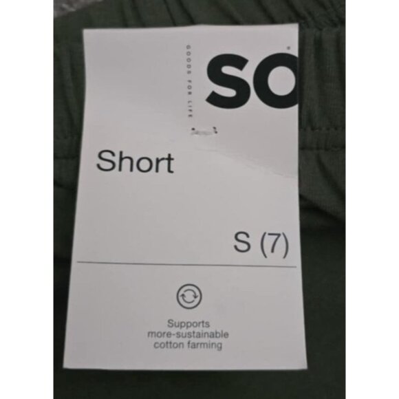 SO Womens Athletic Shorts S (7) Olive Green 94% Cotton 6% Spandex With White Tri - Picture 3 of 3